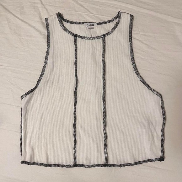 garage contrast stitch tank top